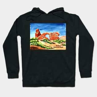 Arches National Park Urban Sketch Hoodie